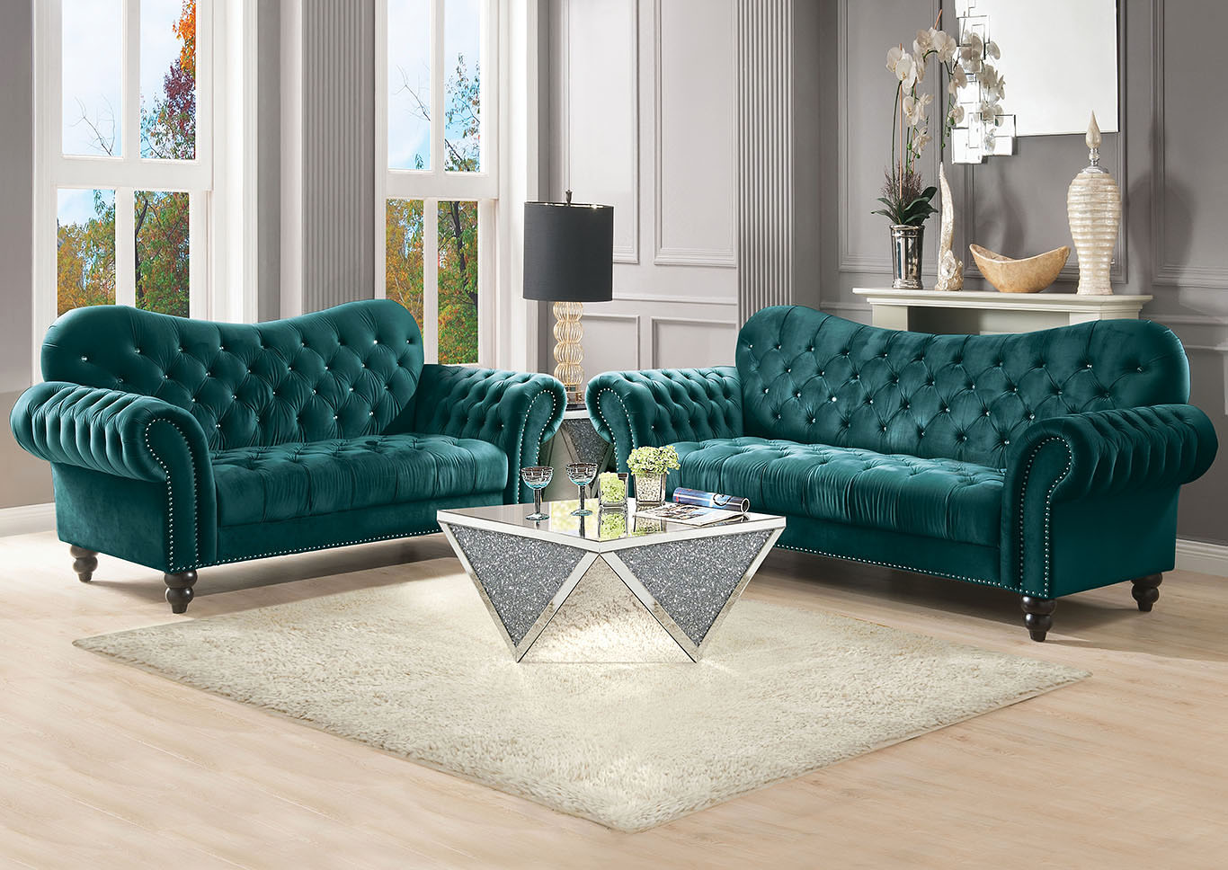 Iberis Green Sofa and Loveseat Ebenezer Furniture